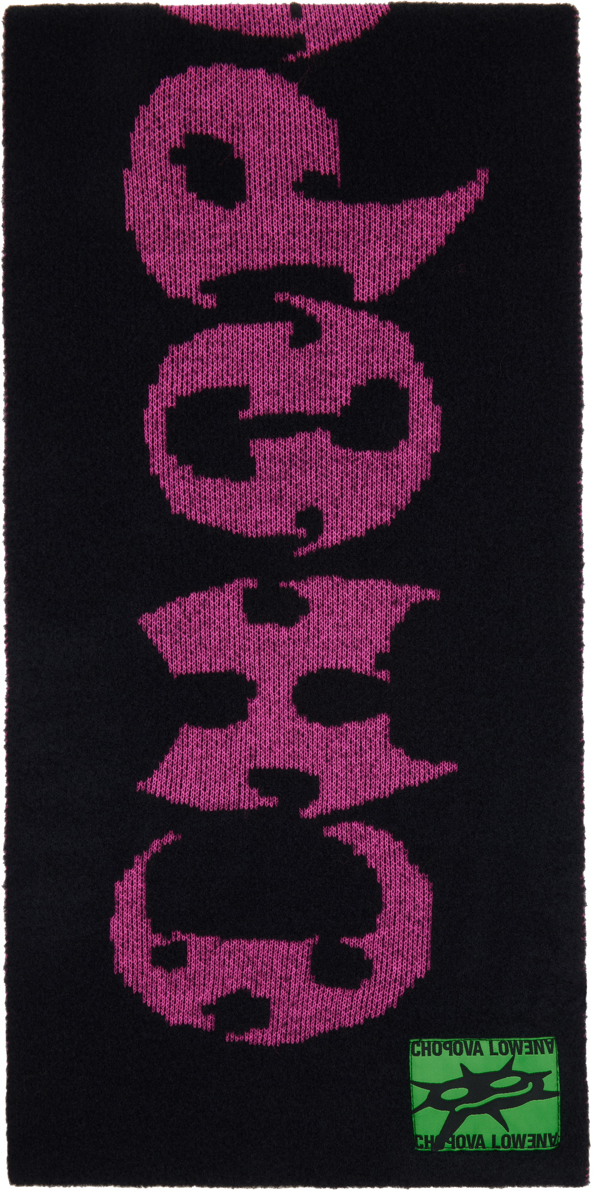 Chopova Lowena Black & Pink Cyber 'Chopova Lowena' Scarf