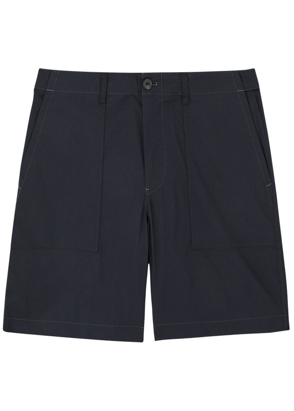 Photo: PS Paul Smith Cotton-blend Poplin Shorts Navy