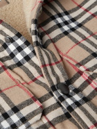 Burberry - Fleece-Lined Checked Wool and Cotton-Blend Flannel Overshirt - Neutrals