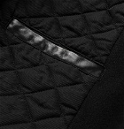 TAKAHIROMIYASHITA TheSoloist. - Slim-Fit Leather-Trimmed Melton Wool Bomber Jacket - Men - Black