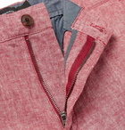 Club Monaco - Baxter Stretch Linen and Cotton-Blend Chambray Shorts - Brick