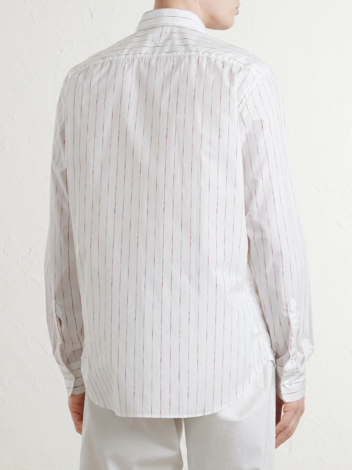 Canali - Striped Cotton-Poplin Shirt - White