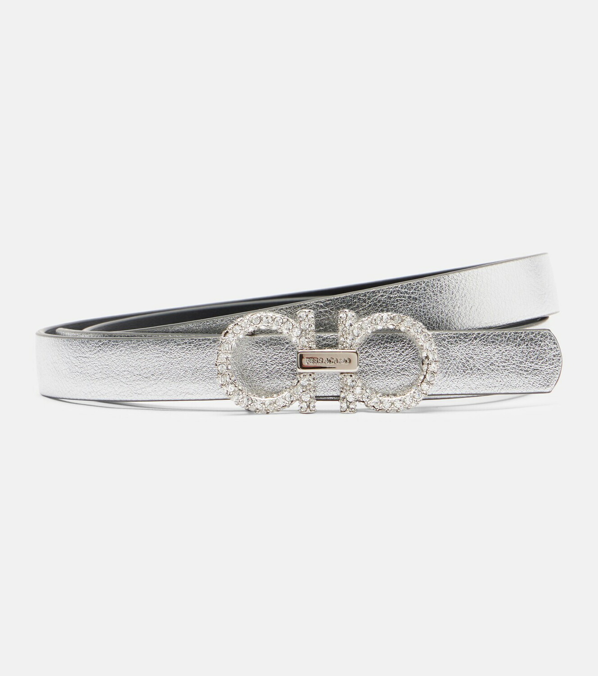 Ferragamo Gancini metallic leather belt