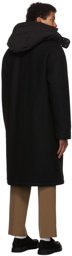 AMI Alexandre Mattiussi Black Felted Ami De Coeur Coat