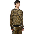 Versace Black Leopard Barocco Print Sweater