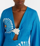 Cala de la Cruz Vera floral linen minidress