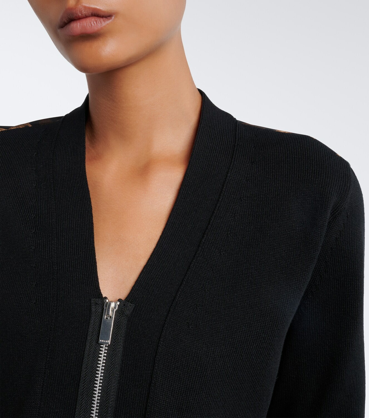 Sacai Paneled leopard-print cotton-blend cardigan