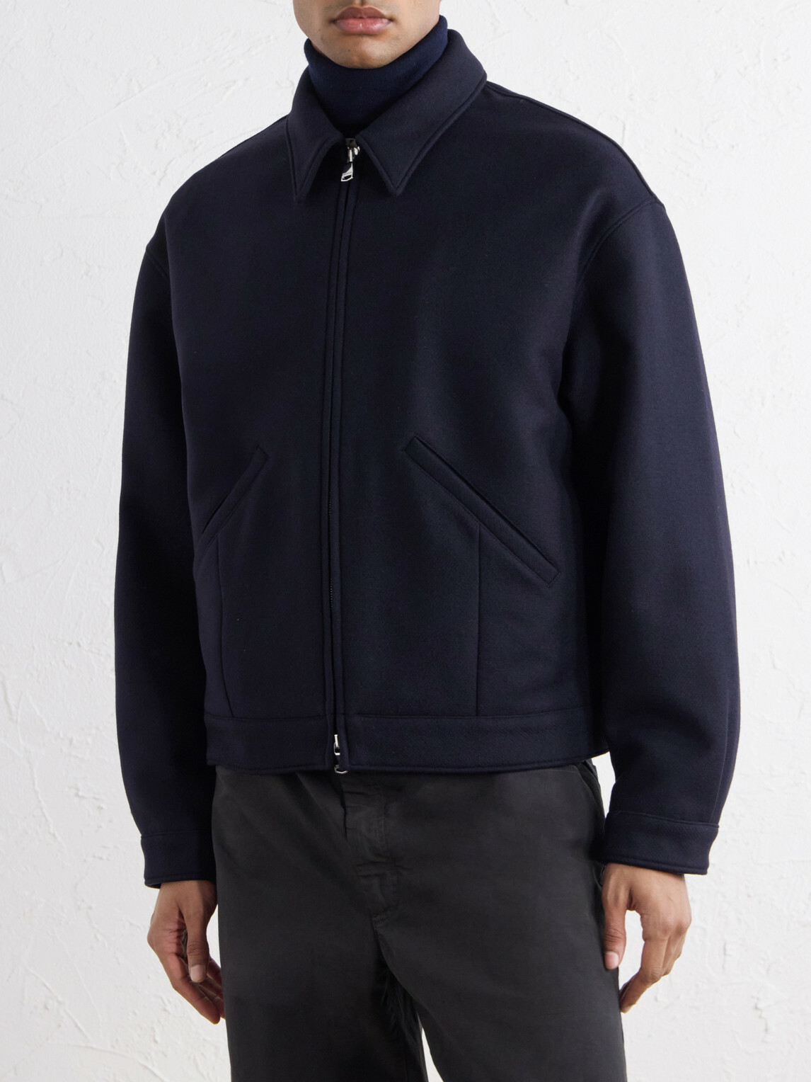 Valstar - Brushed Virgin Wool-Twill Bomber Jacket - Blue