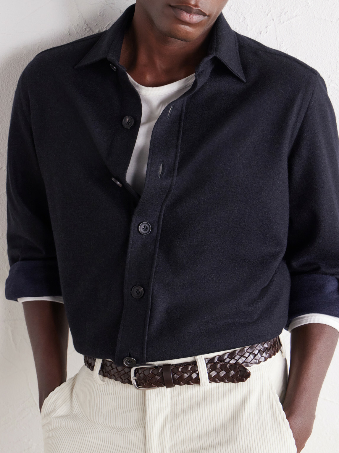 Rubinacci - Blanket Cashmere-Blend Jersey Shirt - Blue