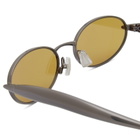Bottega Veneta Eyewear Bottega Veneta Sardine Sunglasses in Ruthenium/Yellow 
