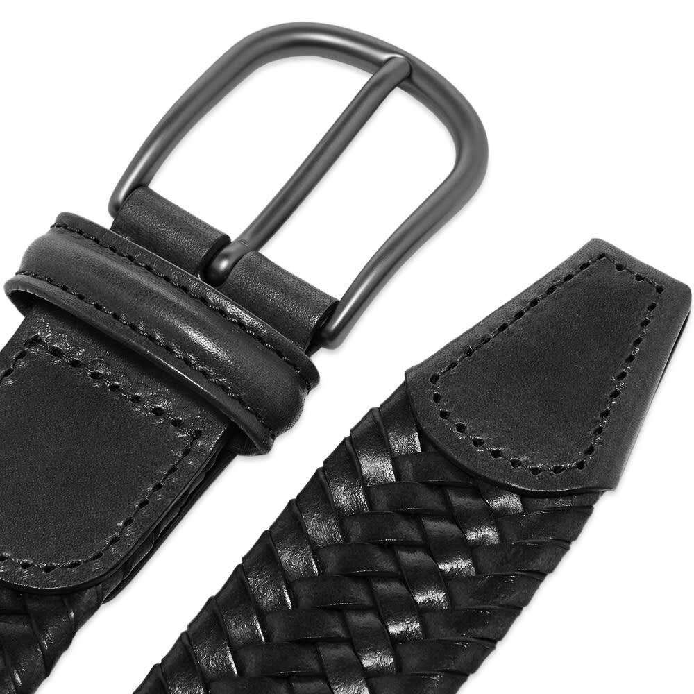 Anderson's - 3.5cm Woven Leather Belt - Brown Anderson's