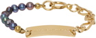 IN GOLD WE TRUST PARIS SSENSE Exclusive Gold Thin Figaro Pearl Bracelet