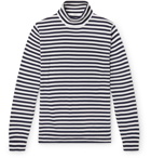 Mr P. - Striped Merino Wool Rollneck Sweater - Blue