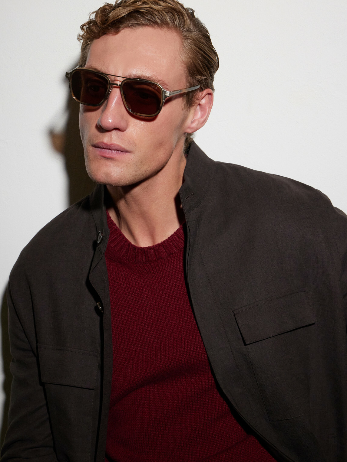 Zegna - Aviator-Style Acetate and Titanium Sunglasses - Brown