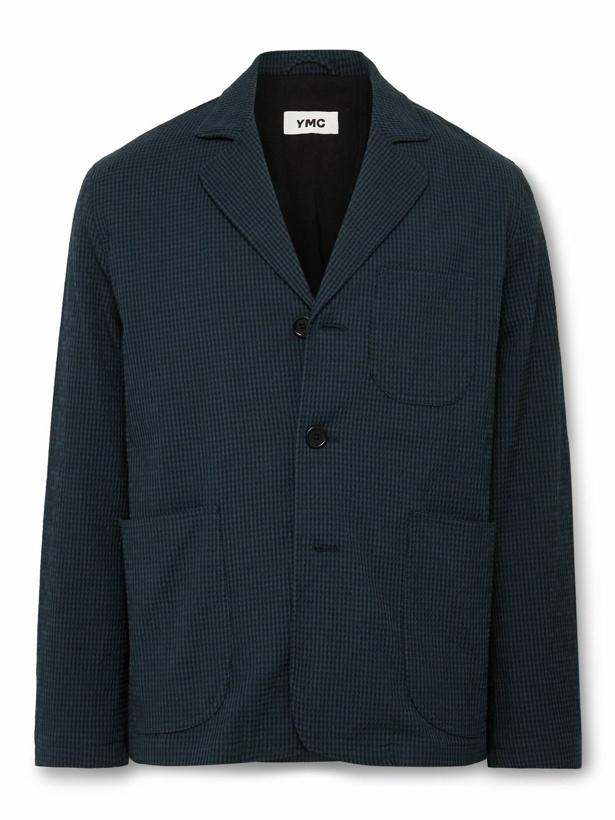 Photo: YMC - Scuttlers Gingham Cotton-Blend Seersucker Suit Jacket - Blue