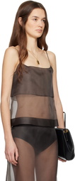 Calvin Klein Collection Brown Carmen Sheer Camisole