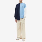 Loewe Men's Asymmetric Colour Block Crew Knit in Light Blue/White