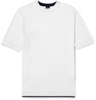 Hugo Boss - Slim-Fit Contrast-Tipped Knitted Cotton T-Shirt - White