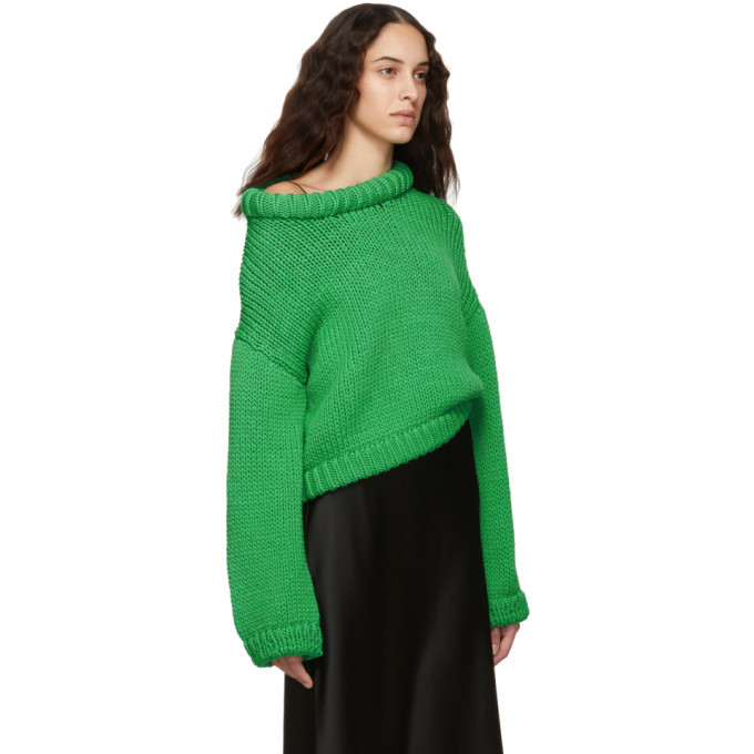 Tibi Green Cropped Sweater