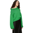 Tibi Green Cropped Sweater