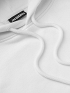 Jacquemus - Logo-Embroidered Organic Cotton-Jersey Hoodie - White