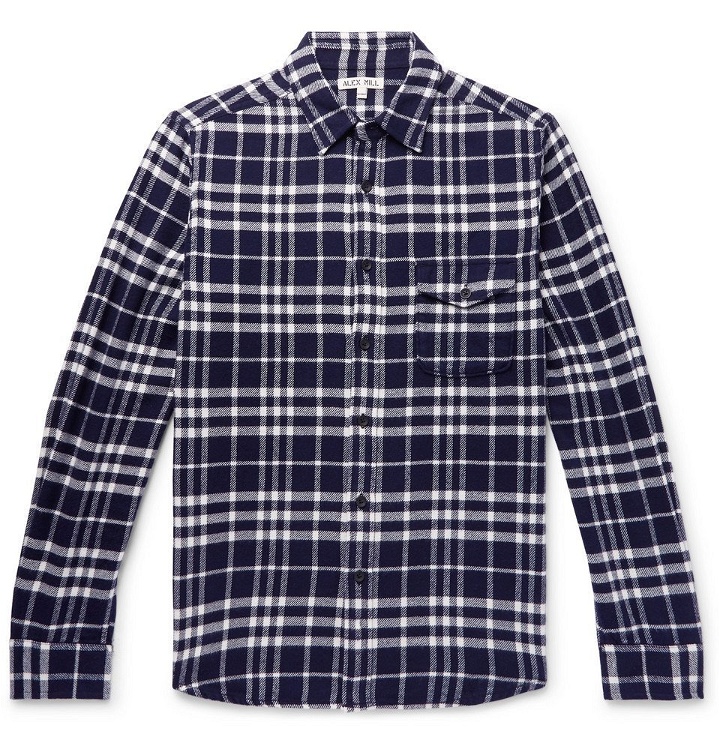 Photo: Alex Mill - Checked Cotton-Flannel Shirt - Navy