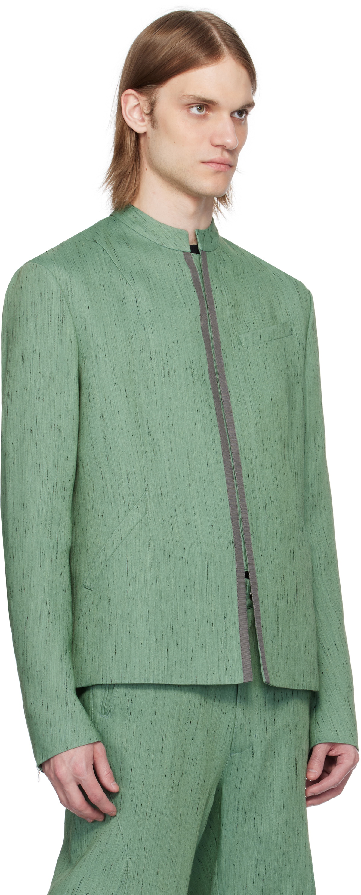 CMMAWEAR SSENSE Exclusive Green Takada School Blazer