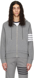 Thom Browne Gray 4-Bar Hoodie