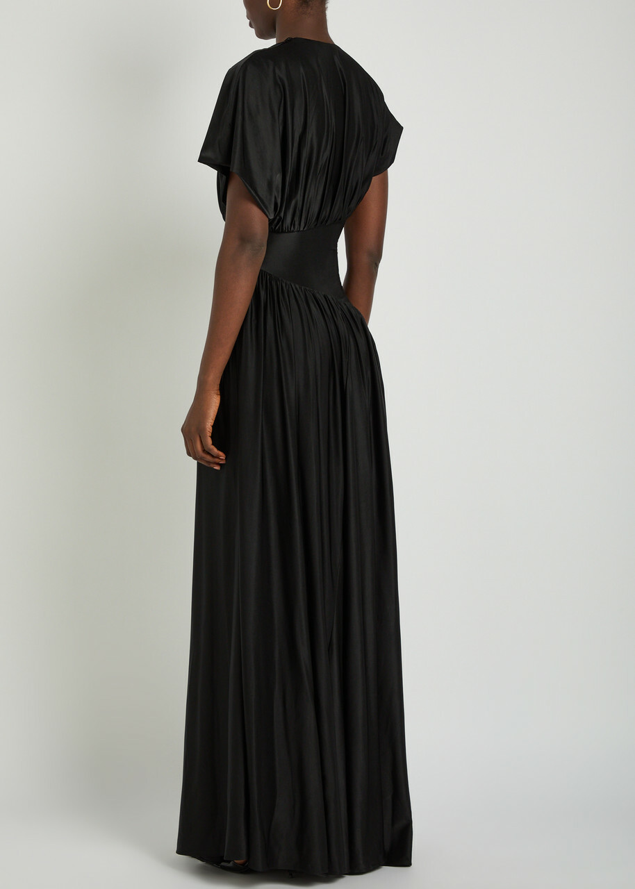 Rabanne Gathered Stretch-jersey Gown Black