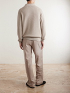 Lardini - Knitted Wool and Cashmere-Blend Polo Shirt - Neutrals