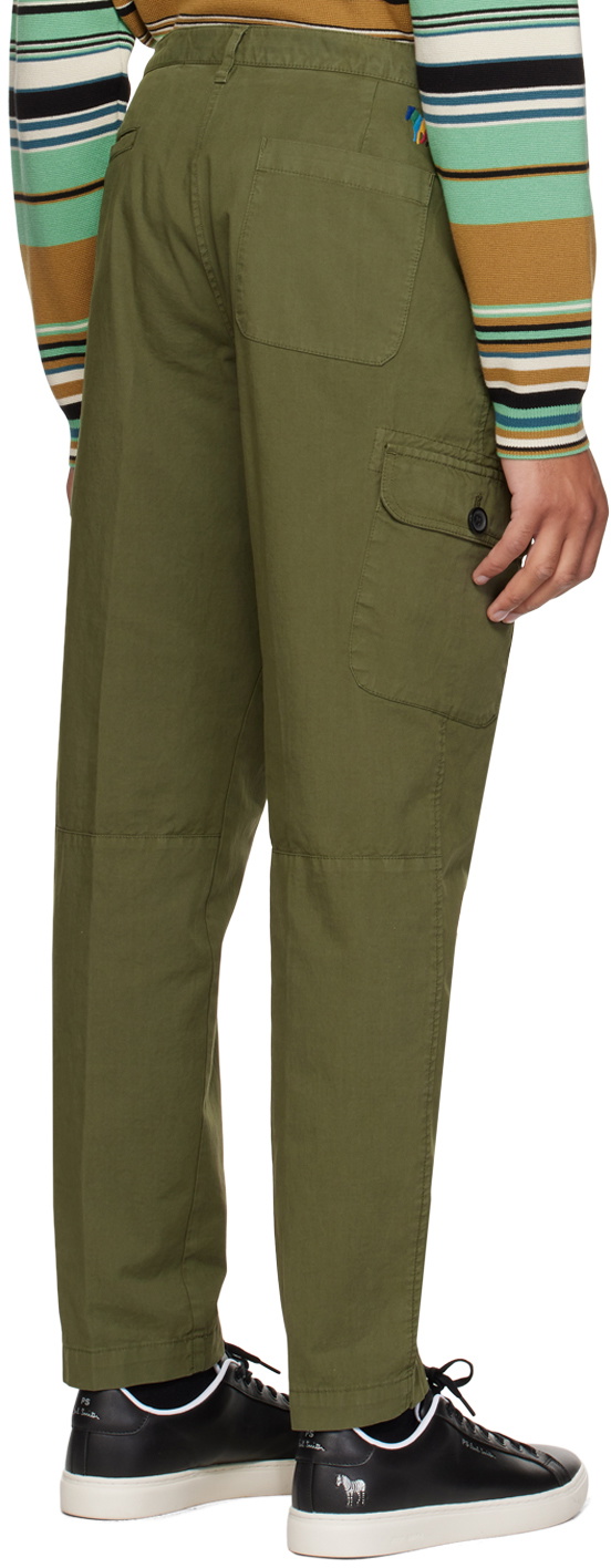 PS by Paul Smith Khaki Embroidered Cargo Pants