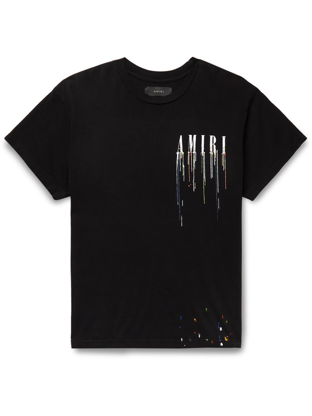 Photo: AMIRI - Logo-Print Cotton-Jersey T-Shirt - Black