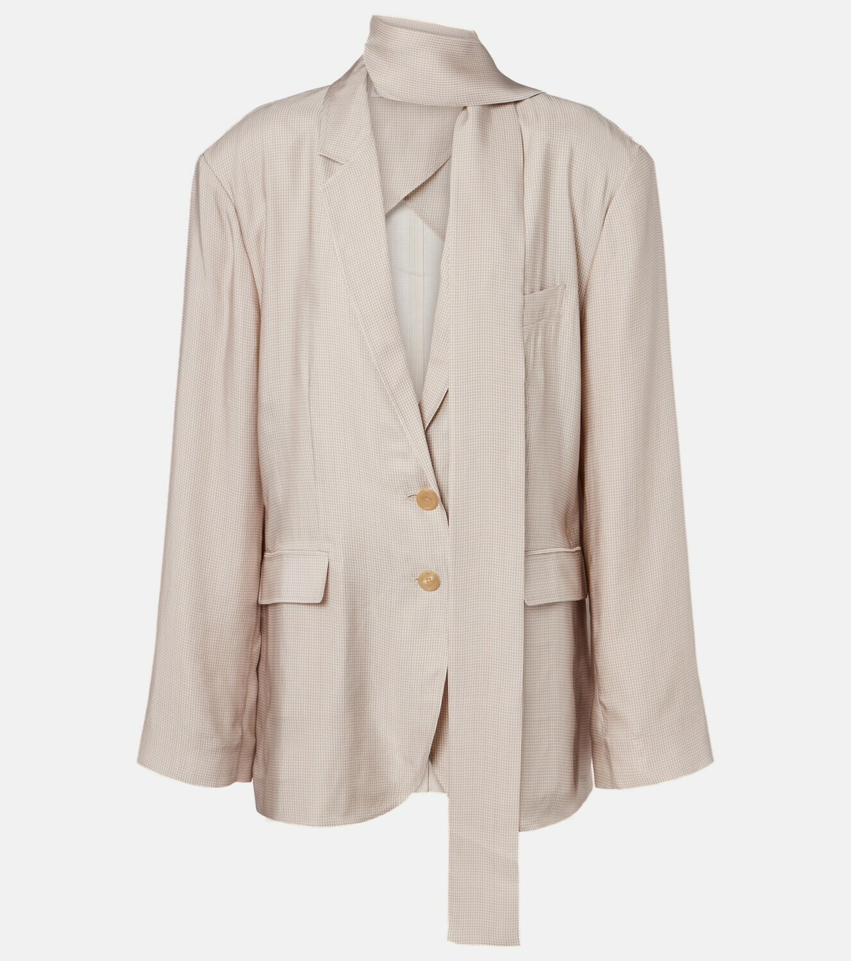 Acne Studios Checked scarf-detail blazer