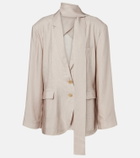 Acne Studios Checked scarf-detail blazer