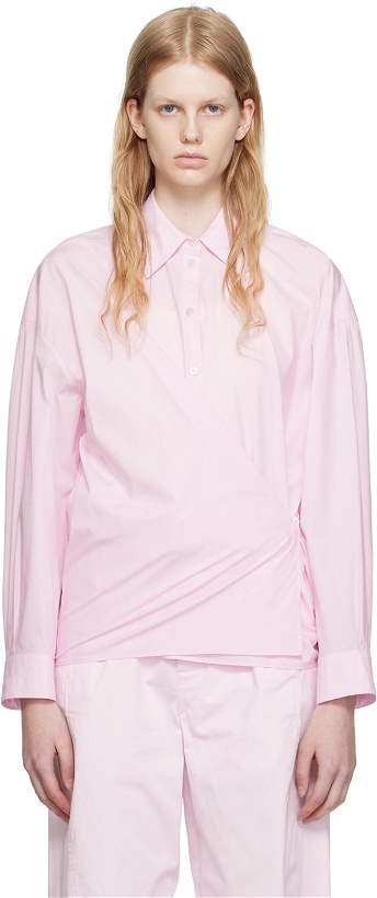 Photo: LEMAIRE Pink Straight Collar Twisted Shirt