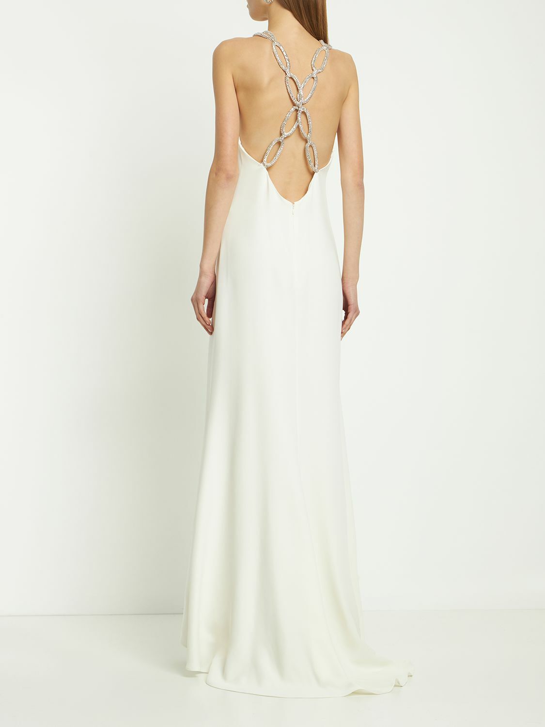 valentino silk cady dress Open-back gathered silk-cady gown - red