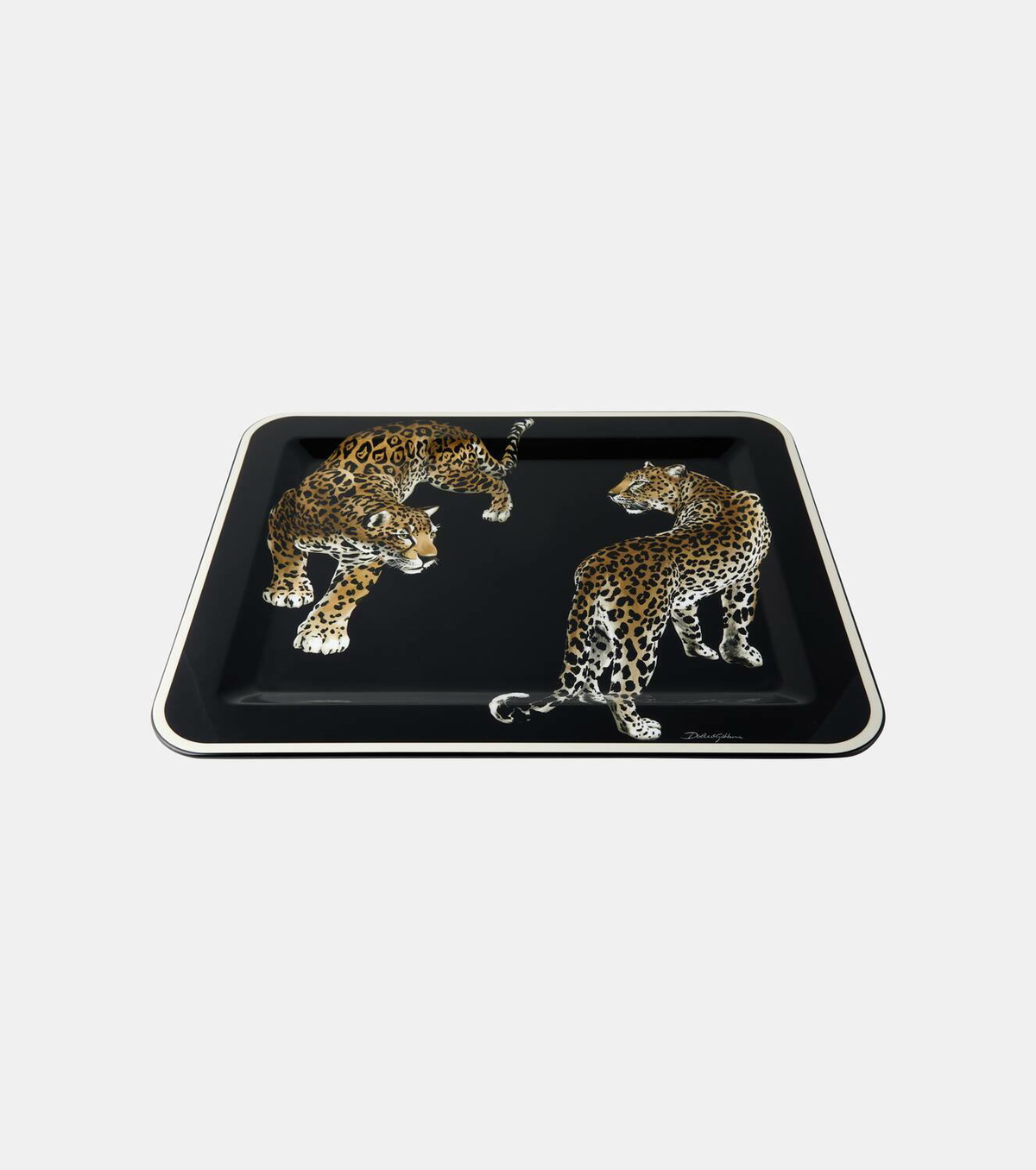 Dolce&Gabbana Casa Double Leopardo Medium wooden tray