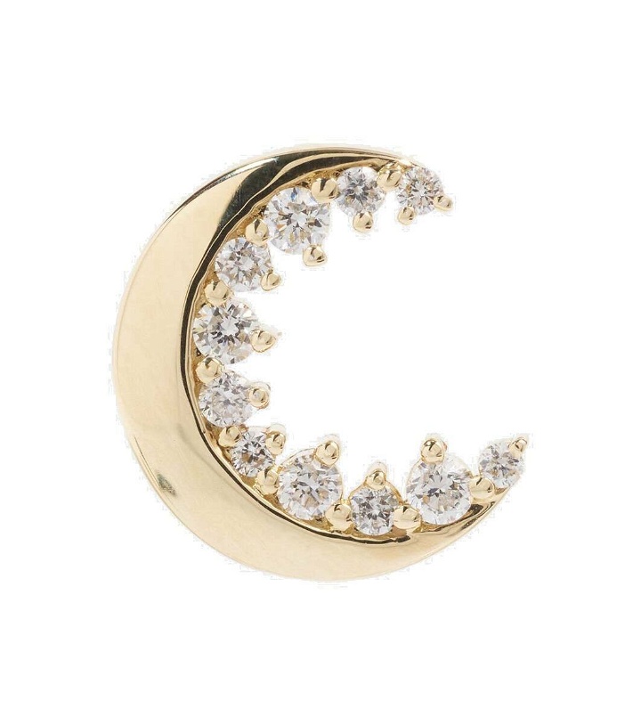 Photo: Sydney Evan Crescent Moon 14kt gold earrings with diamonds