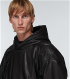 Balenciaga - Oversized leather hoodie