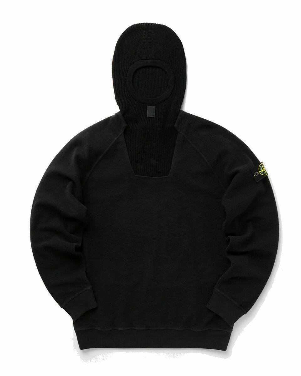 Photo: Stone Island Sweat Shirt Gauzed Cotton And Nylon, Garment Dyed Black - Mens - Hoodies