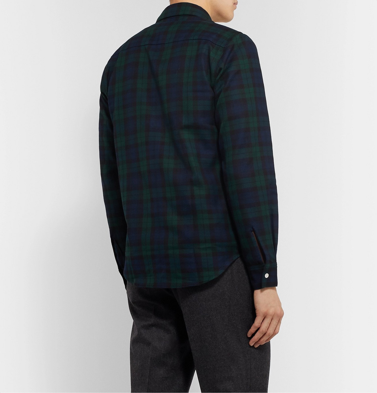 Sandro - Slim-Fit Tartan Cotton Shirt - Green