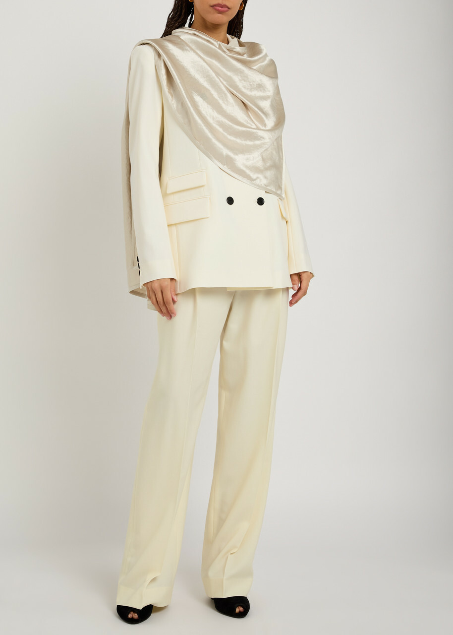 Maria Mcmanus Straight-leg Stretch-wool Trousers Ivory