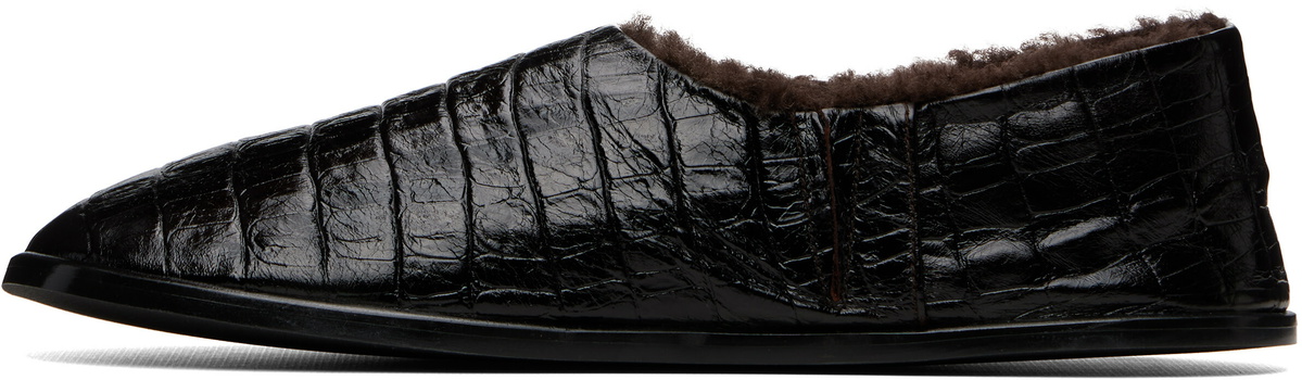 Cordera Brown Crocodile Slippers