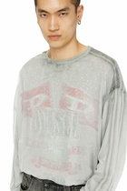 Diesel Sheer chiffon top with concert graphics - T-Shirts Mens in Grey