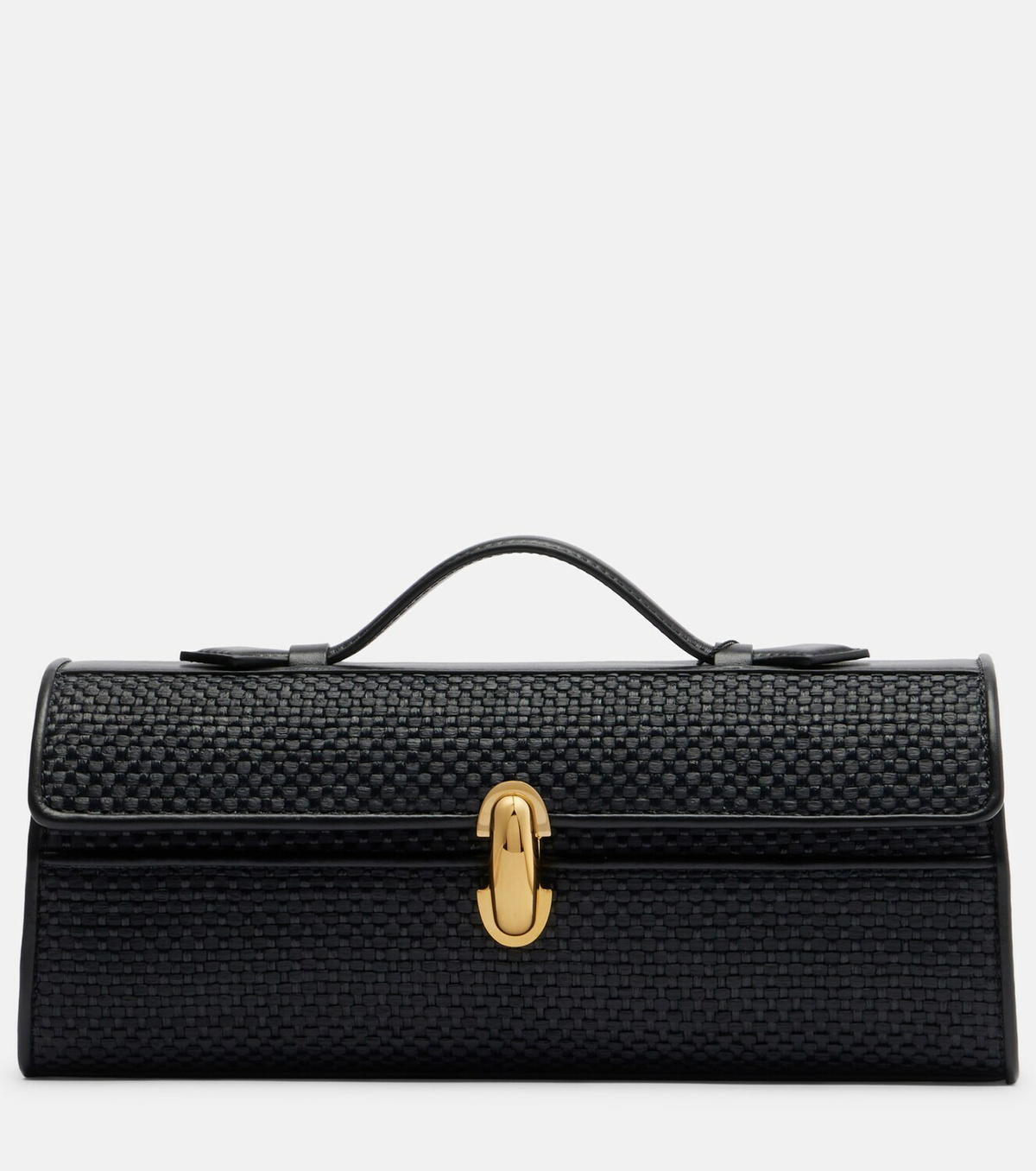 Savette Symmetry Slim raffia top-handle bag