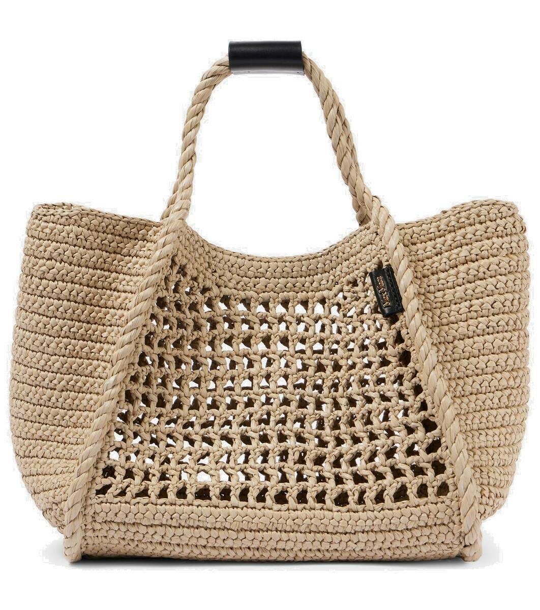 国内発送 Max Mara Marine ラフィア エフェクト Extra small bag マリン] ラフィア エフェクト エクストラ スモール バッグ, dark
