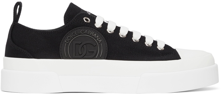 Photo: Dolce & Gabbana Black & White Portofino Light Sneakers