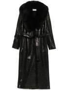 Nour Hammour Leather Trench Coat