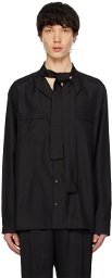 Valentino Black Scarf Shirt