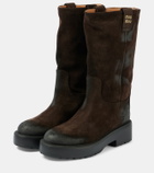 Miu Miu Logo suede ankle boots